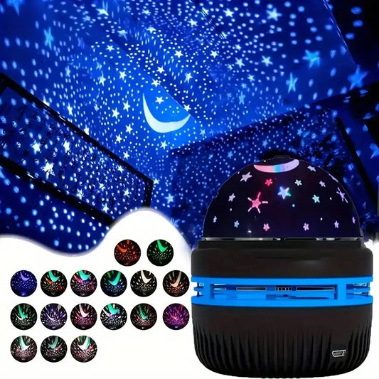 LED Starry Sky Night Lights USB Rechargeable Rotating Projector Lamp Magic Ball Moon Star Light For Home Room Atmosphere Decor