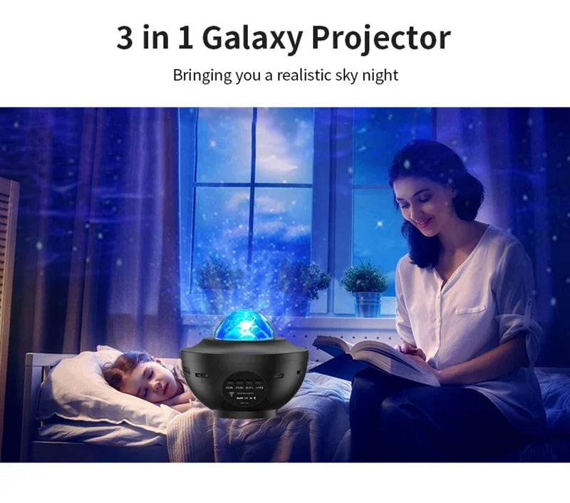 New LED Starry Galaxy Projector Night Light Child Gift USB Bluetooth Music Player Star NightLight Colorful Projector Night Lamp