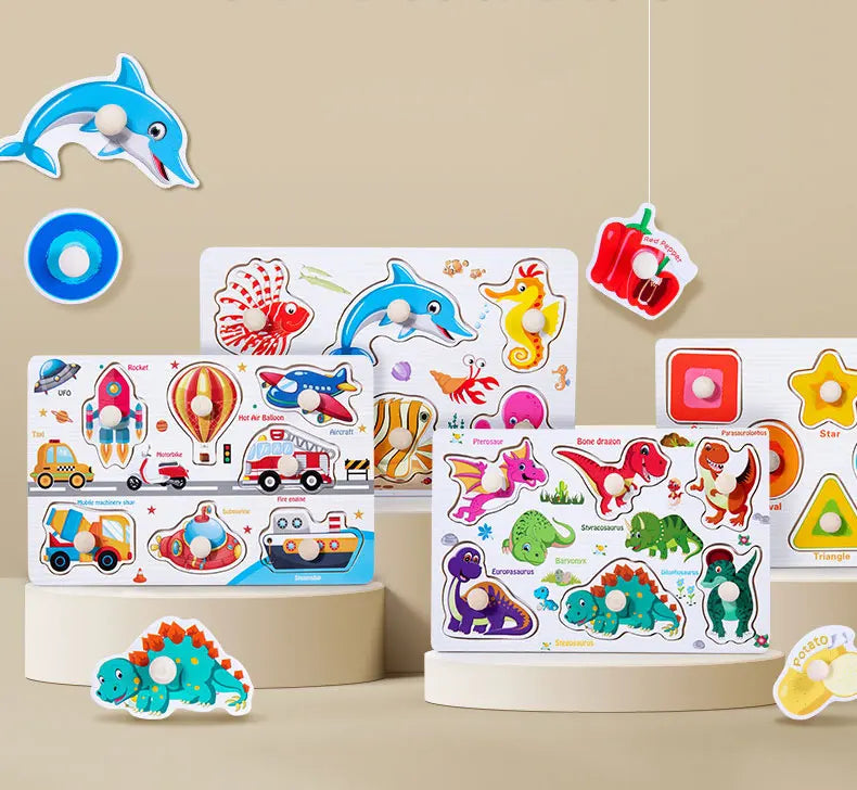 Puzzle en bois pour enfants, jouets pour bébés