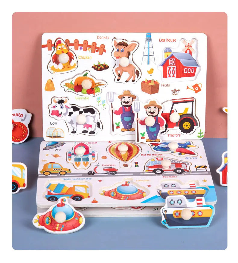 Puzzle en bois pour enfants, jouets pour bébés